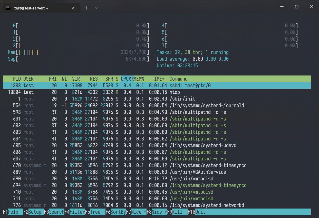 htop 界面